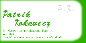 patrik kokavecz business card